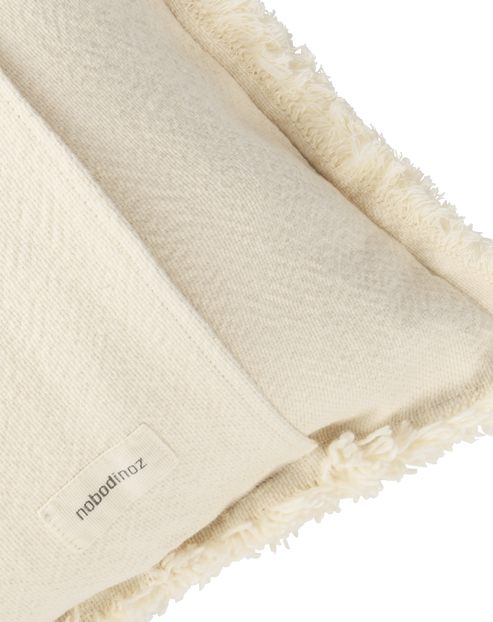 Coussin à franges landscape en coton lavé | Blanc