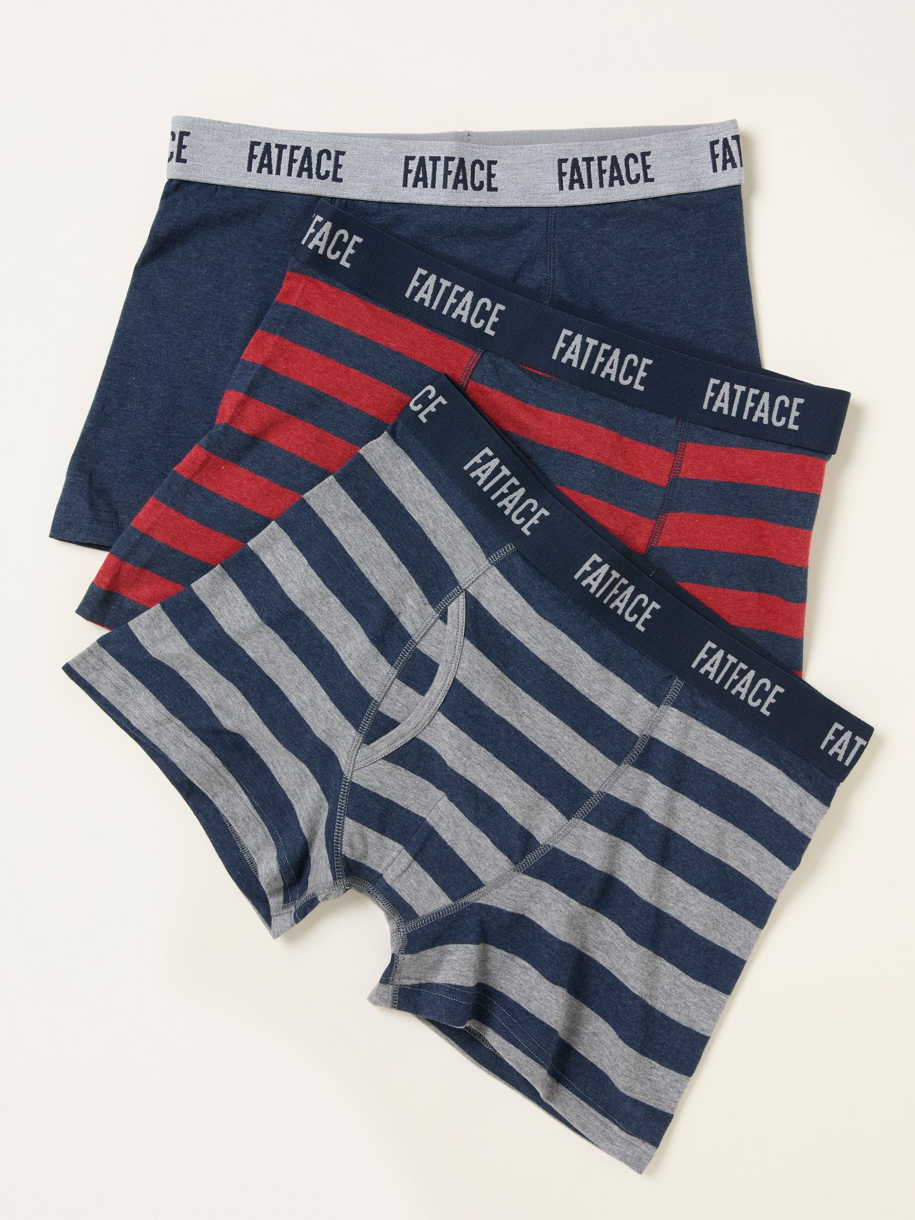 FatFace 3 Pack of Wide Stripe Boxers