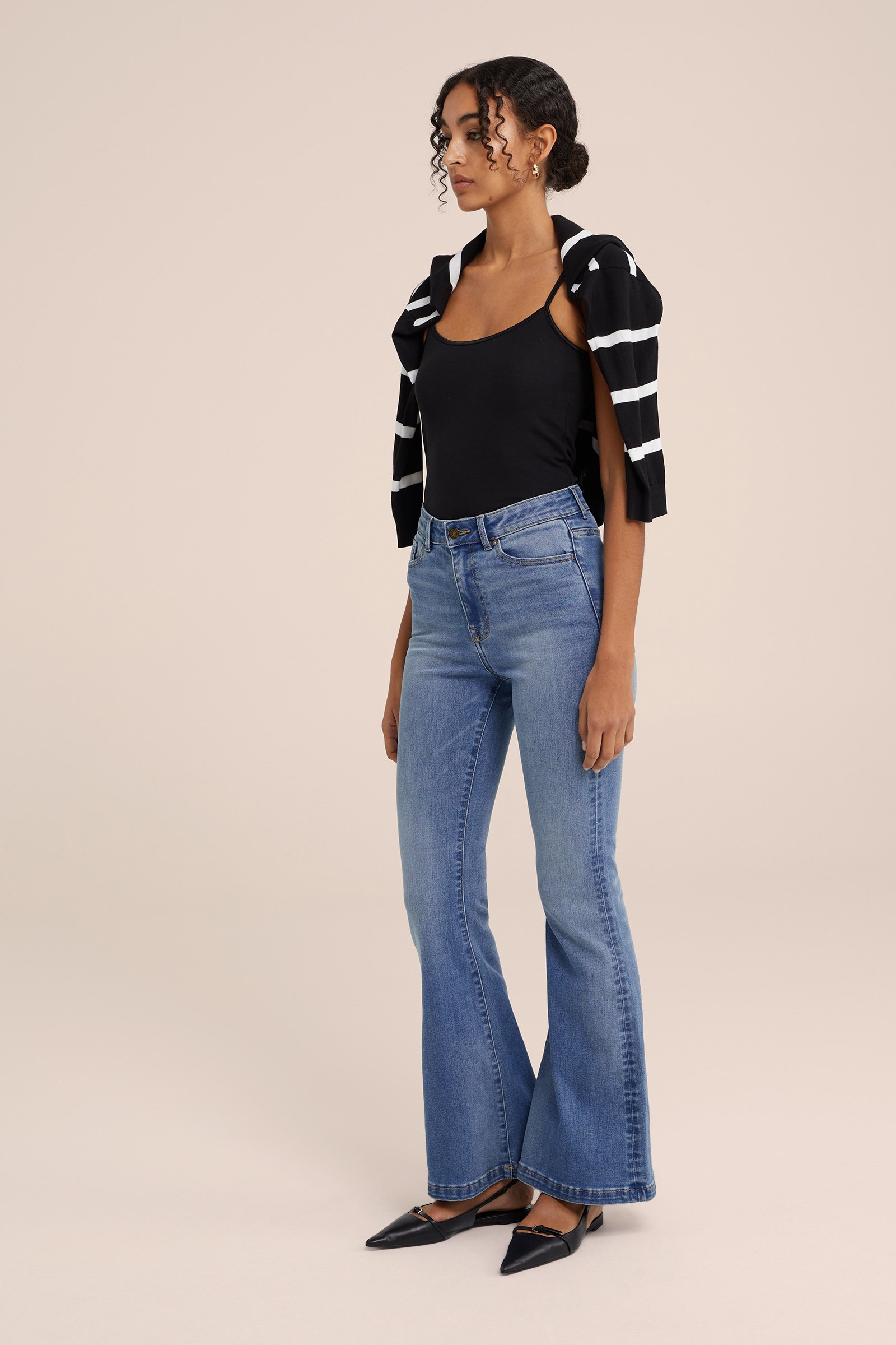 singlet van katoen WE Fashion Zwart