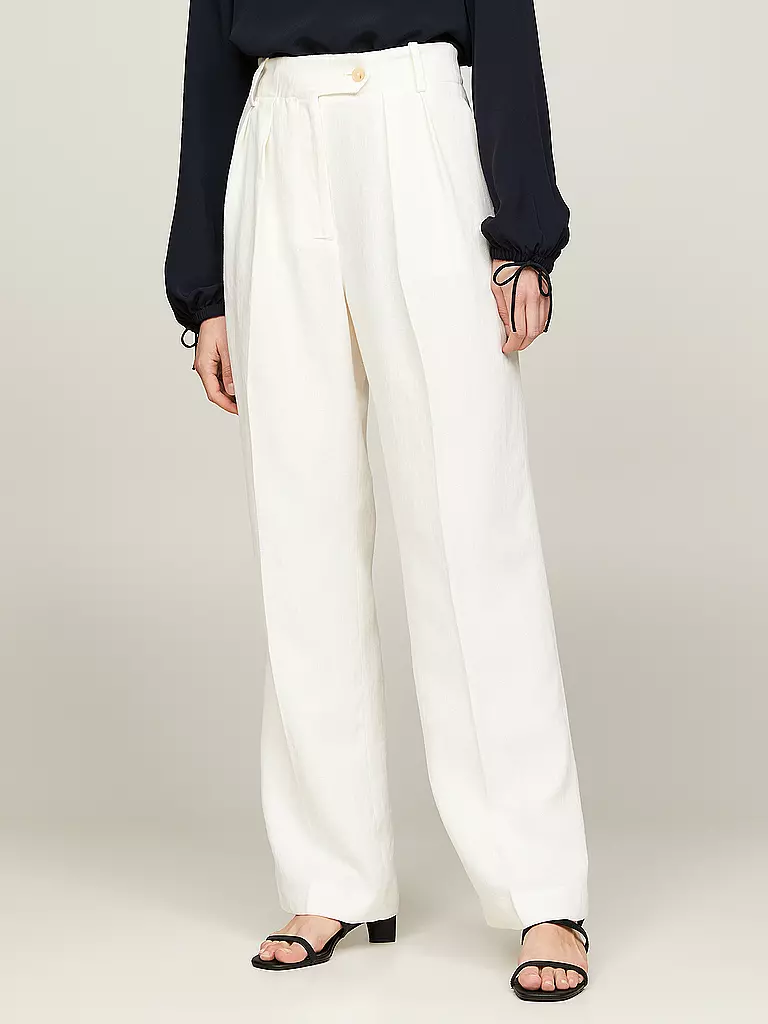 TOMMY HILFIGER Businesshose Relaxed Fit ELEVATED weiss