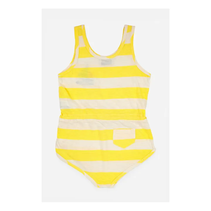 Bobo Choses Combishort Coton Bio Rayée | Jaune