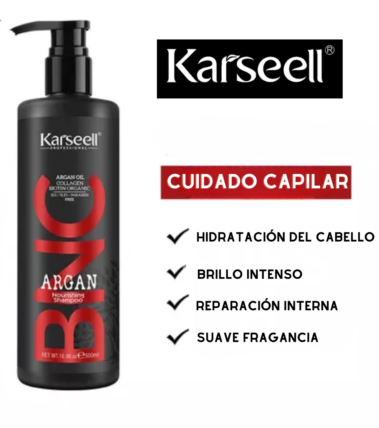 Karseell - *BNC* - Shampoo com Óleo de Argan