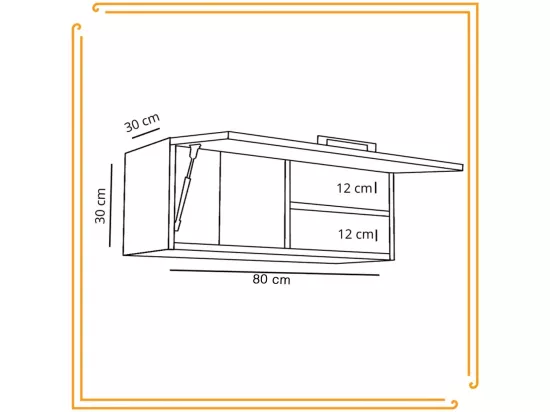 Armoire de salle de bain suspendue horizontale de 80 cm Pawlacz en chêne Craft noir