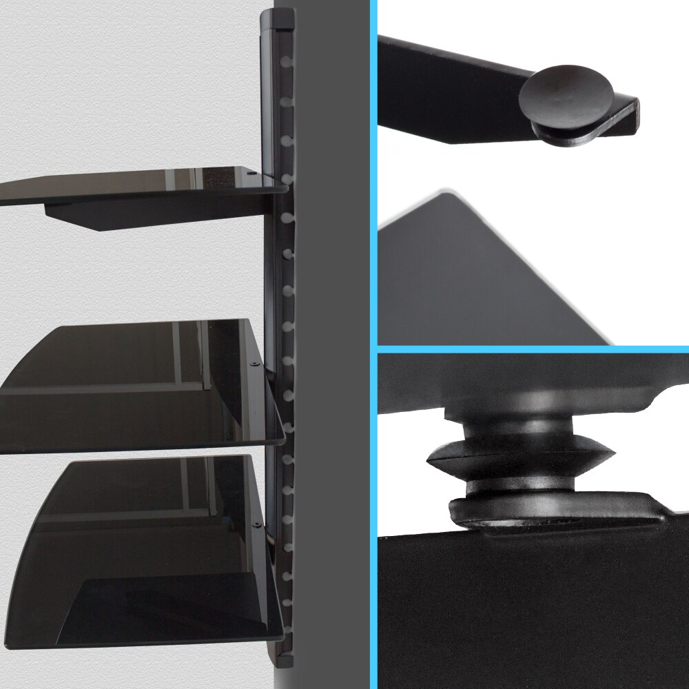 tectake® Wandregal, mit 3 Ablagen, höhenverstellbar, 80 x 42 x 30 cm
