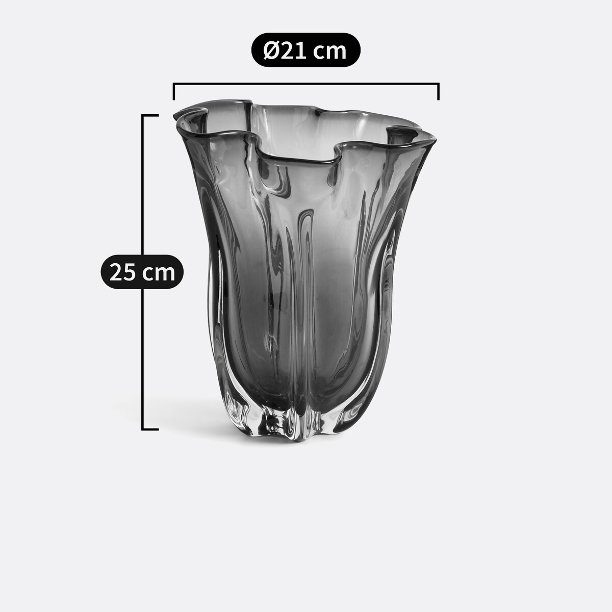 LA REDOUTE INTERIORS<br>Vaso de vidro Alt.25 cm, Oralia