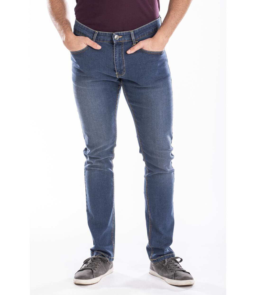 Jeans RL80 Fibreflex® brossé coupe droite ajustée MARINE