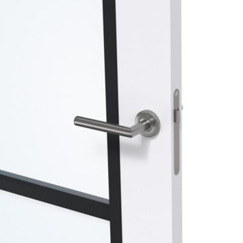 Arne & Bodil binnendeur ABB104 blank glas - extra wit afgelakt - glaslat diep zwart