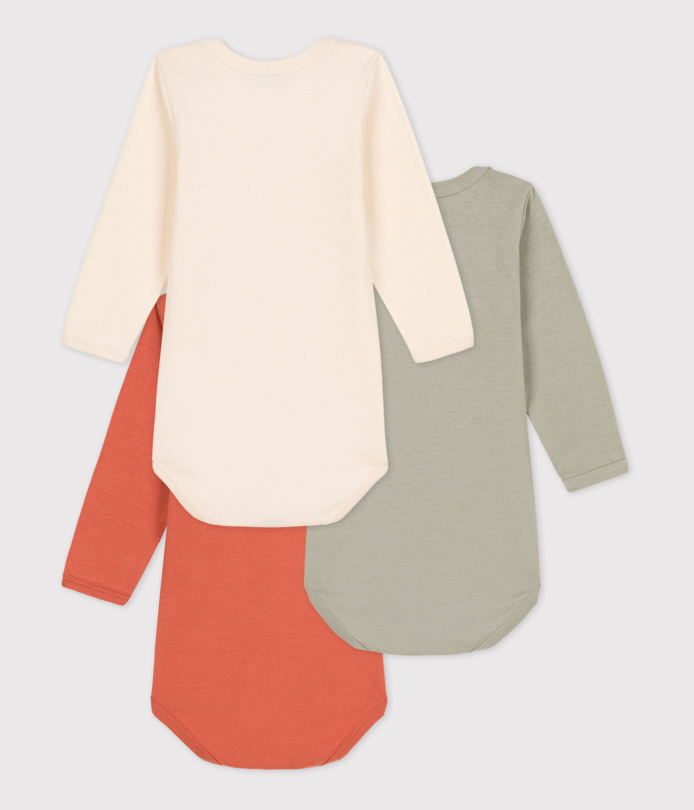 Lot de 3 bodies manches longues bébé en coton