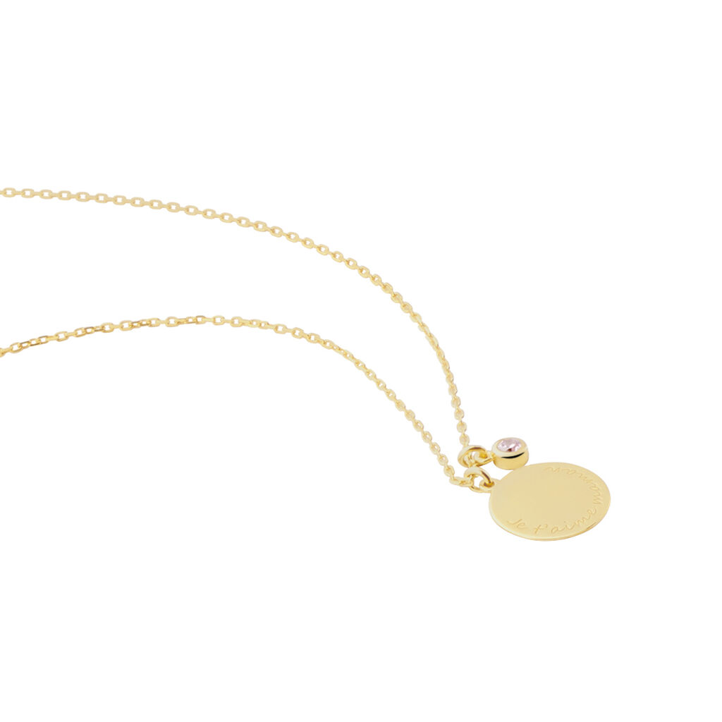 Collier Giusto Plaque Or Oxyde De Zirconium
