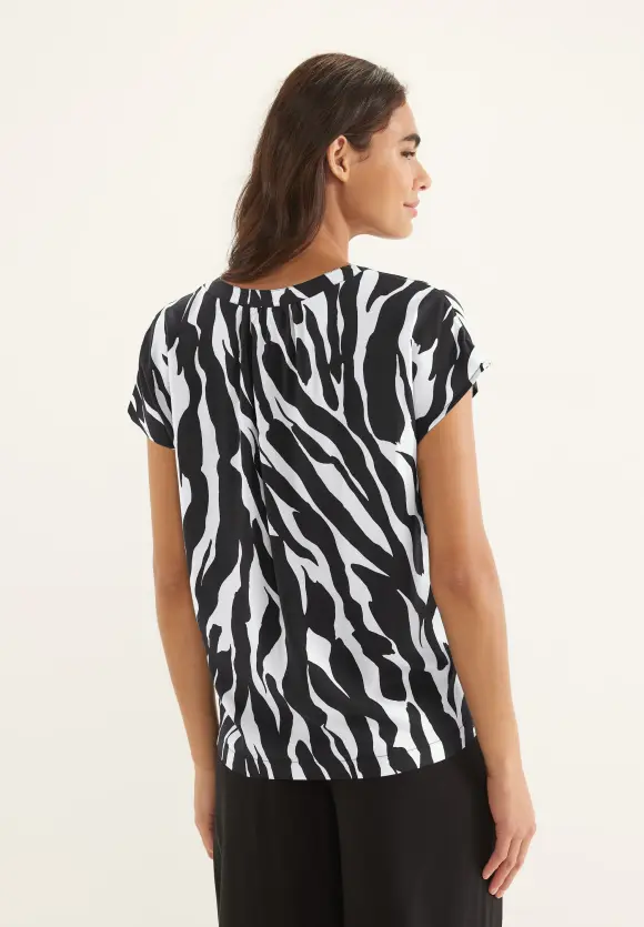 Zebraprint Blusenshirt - Black