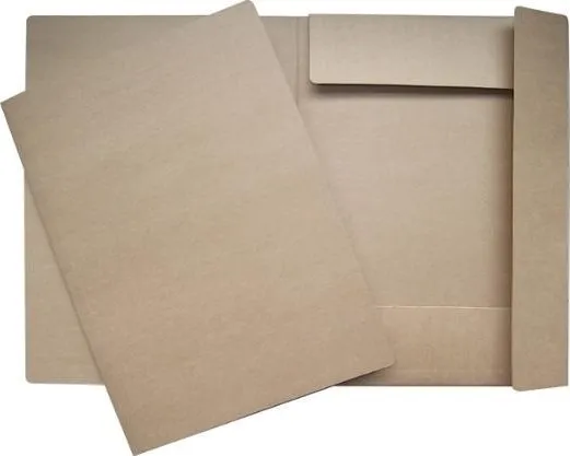 Klapmappe, 3-klap, brun karton, 600 g, A3