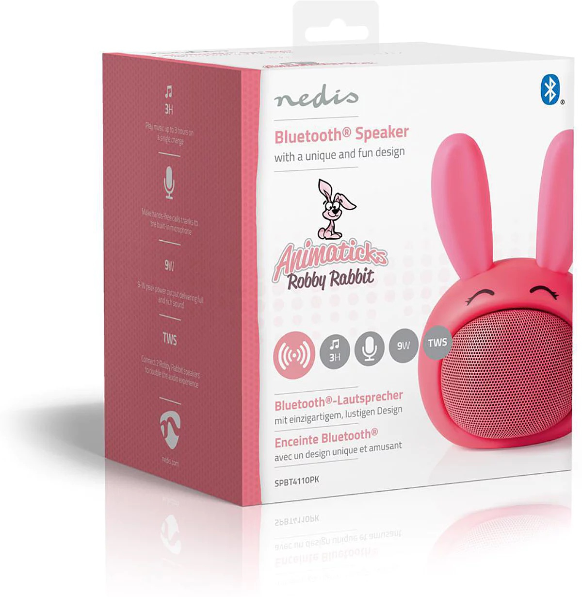 Animaticks Portabler Bluetooth 5.0 Lautsprecher Wireless Speaker (SPBT4110PK) - Robby Rabbit