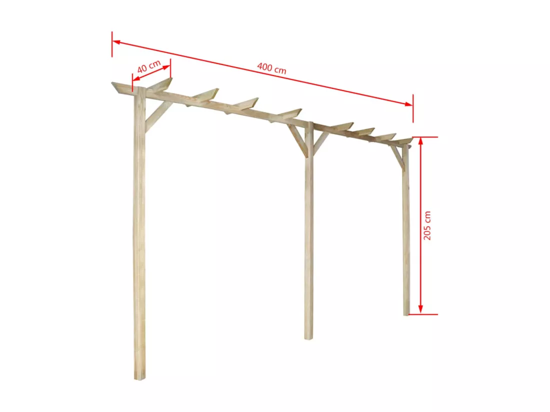 Pergola de jardin 400 x 40x205 Bois