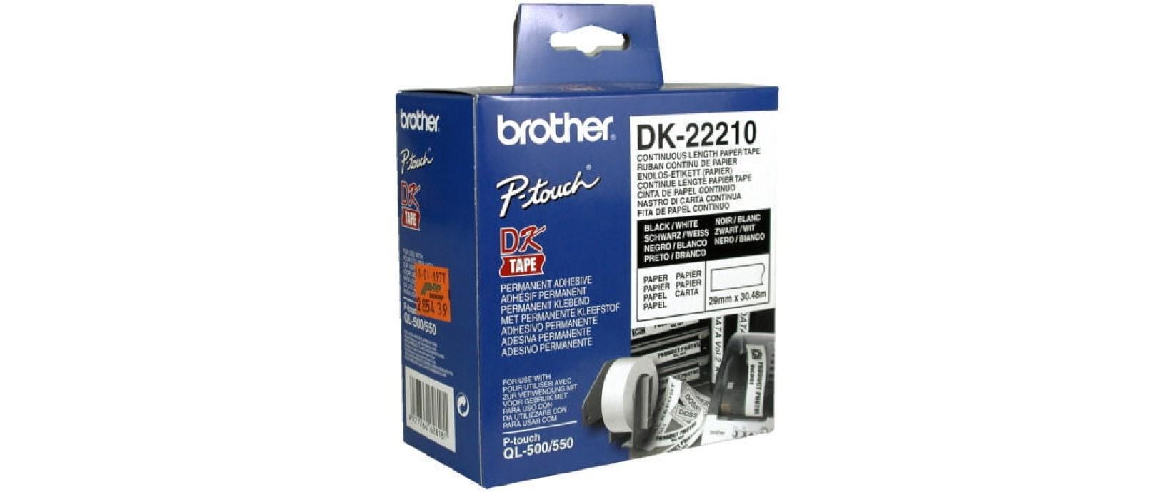 Etikettenrolle DK-22210 Thermo Direct 29 mm x 30.48 mEtikettenrolle für Thermodirekt-Drucker