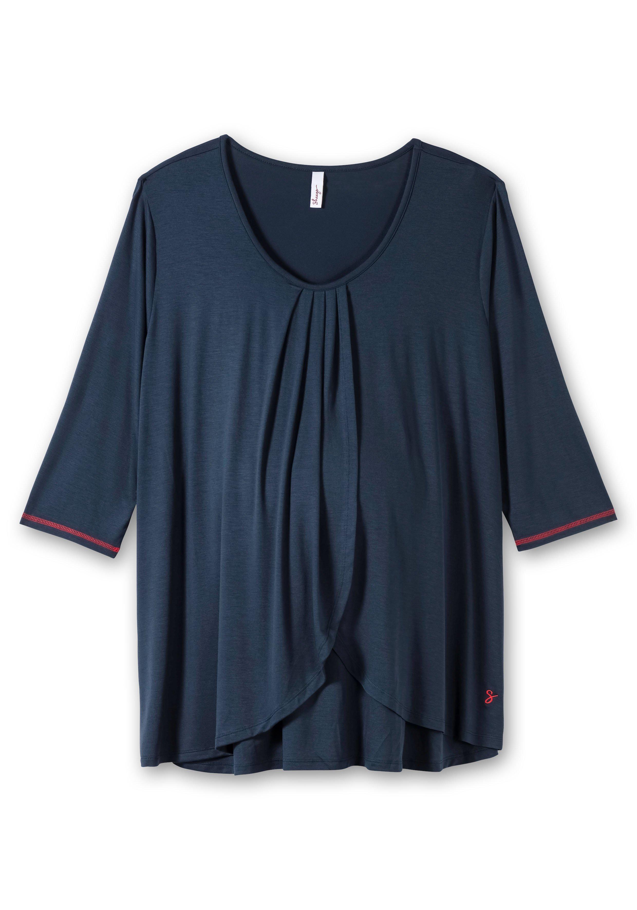 Stillshirt in Layer-Optik, mit Raffung am Ausschnitt