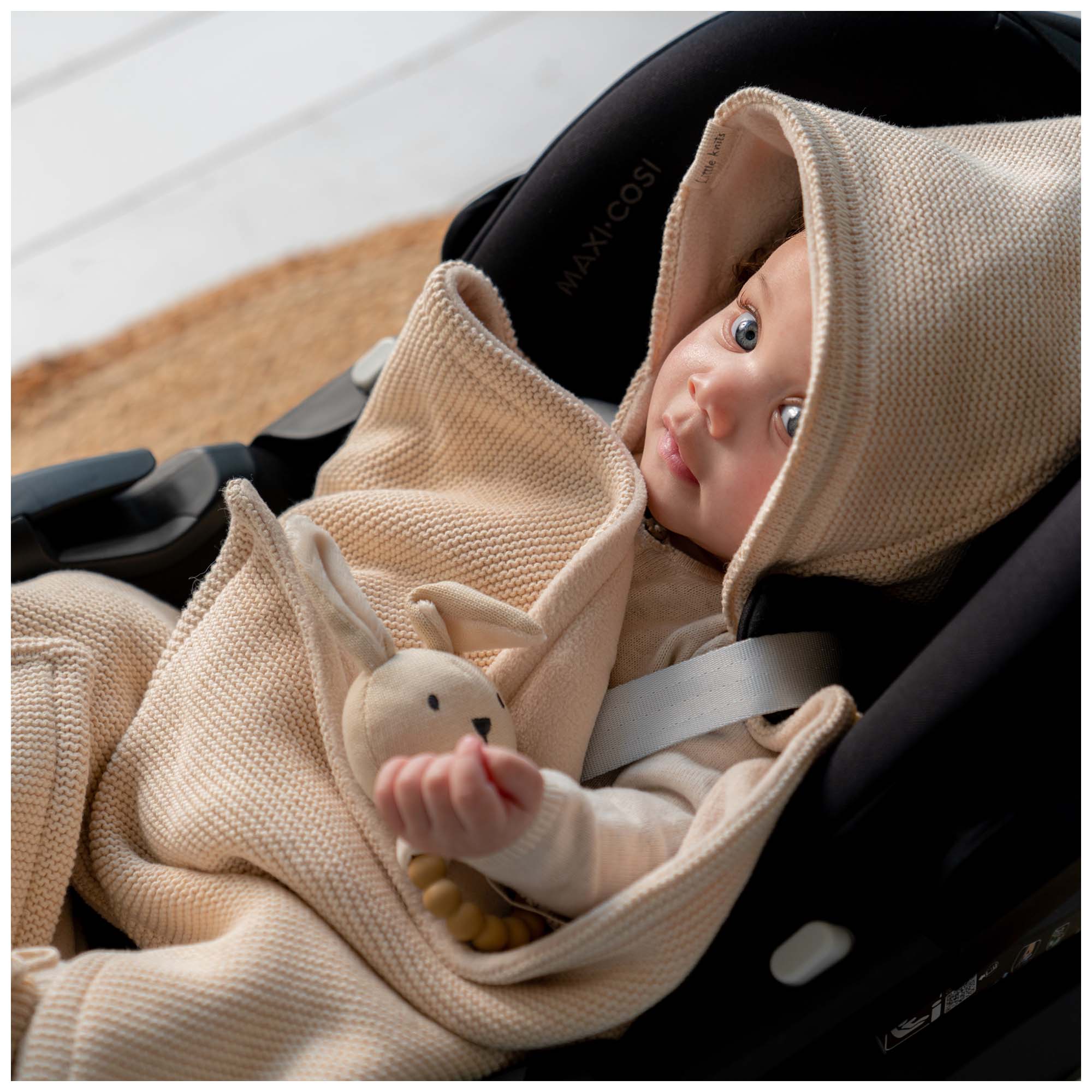 Prénatal wikkeldeken Little Knits wit
