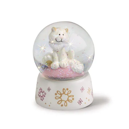 NICI Schüttelkugel klein Schneeleopard Mädchen, 6.5 cm