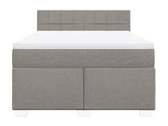 Sommier à lattes de lit avec matelas Taupe 160x200 cm Tissu