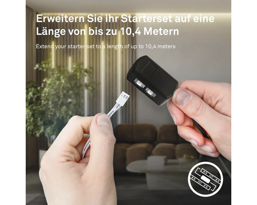Pimp je Panel LED Strip Verlengset 500 lm 3000 K CCT Verstelbaar Wit 2,6 m 230V Geschikt voor Akoestische Panelen
