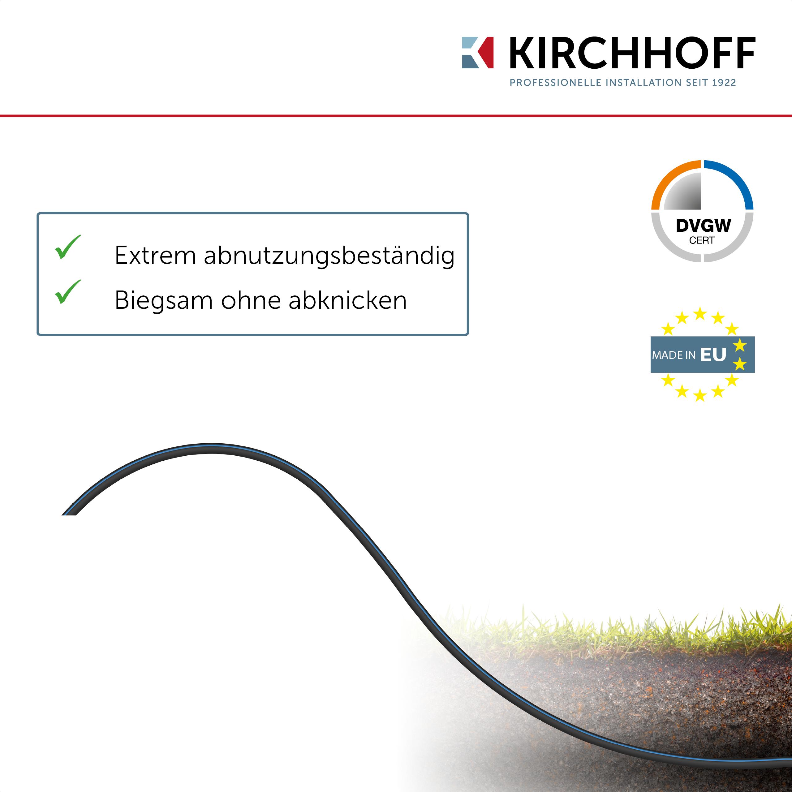 KIRCHHOFF HDPE Rohr 20 mm x 100 m Bewässerungssystem, Kunststoffrohr Gartenbewässerung Made in EU