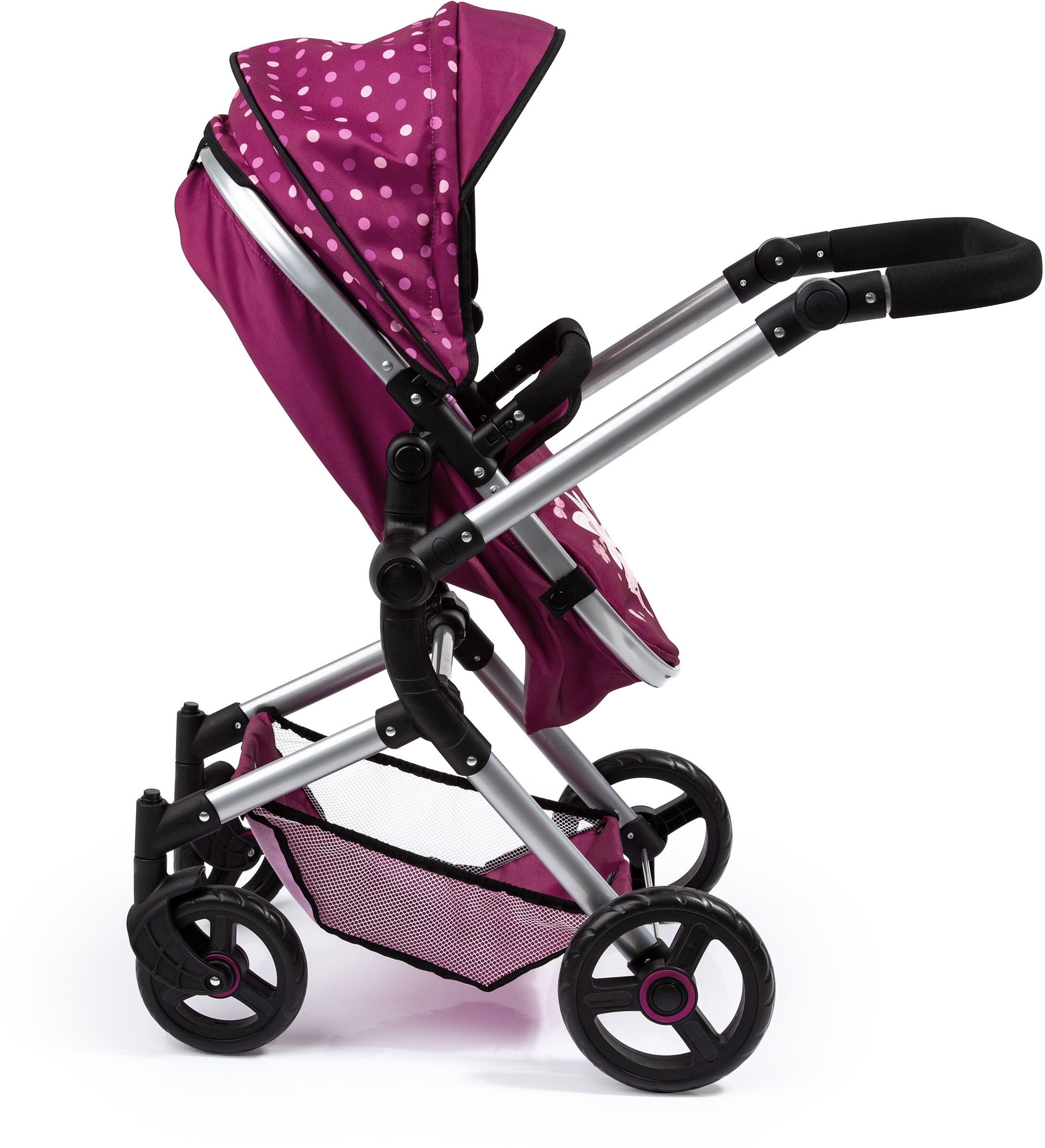 Bayer Kombi-Puppenwagen »Vario, Bordeaux« inkl. Wickeltasche