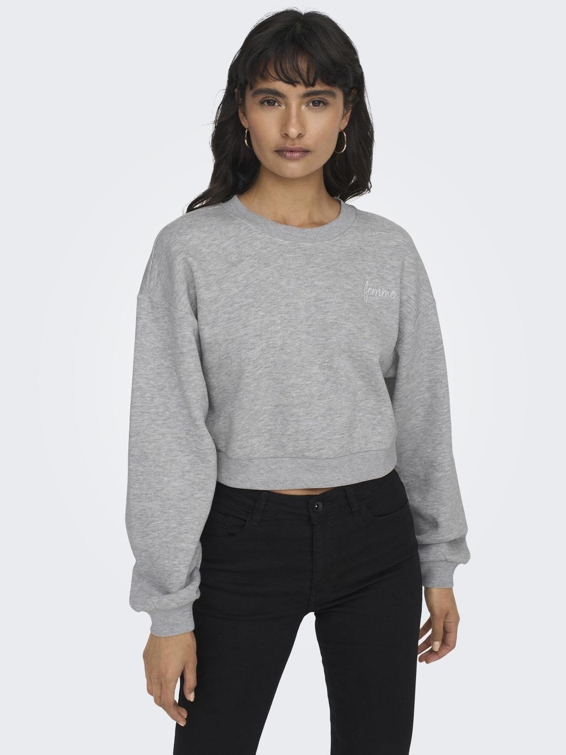 ONLODESSA Sweatshirt Light Grey Melange