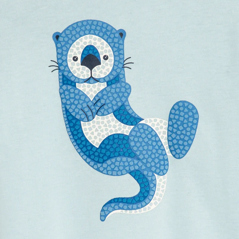 T-shirt sensoriel loutre bleu clair bébé garçon Bleu
