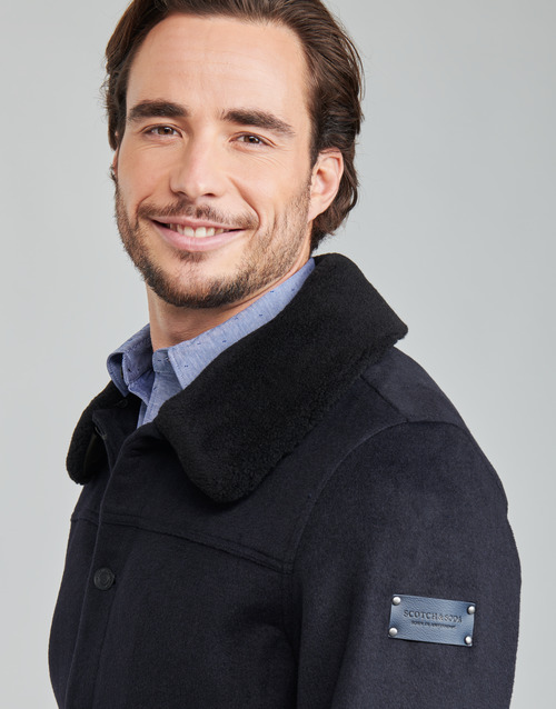 Scotch & Soda - SHERPA-TRIMMED WOOL - Marine