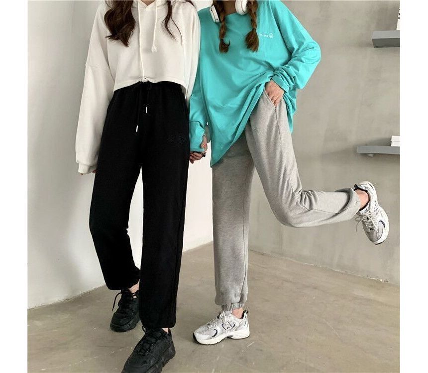 Cearyan - Hoge taille effen harem joggingbroek