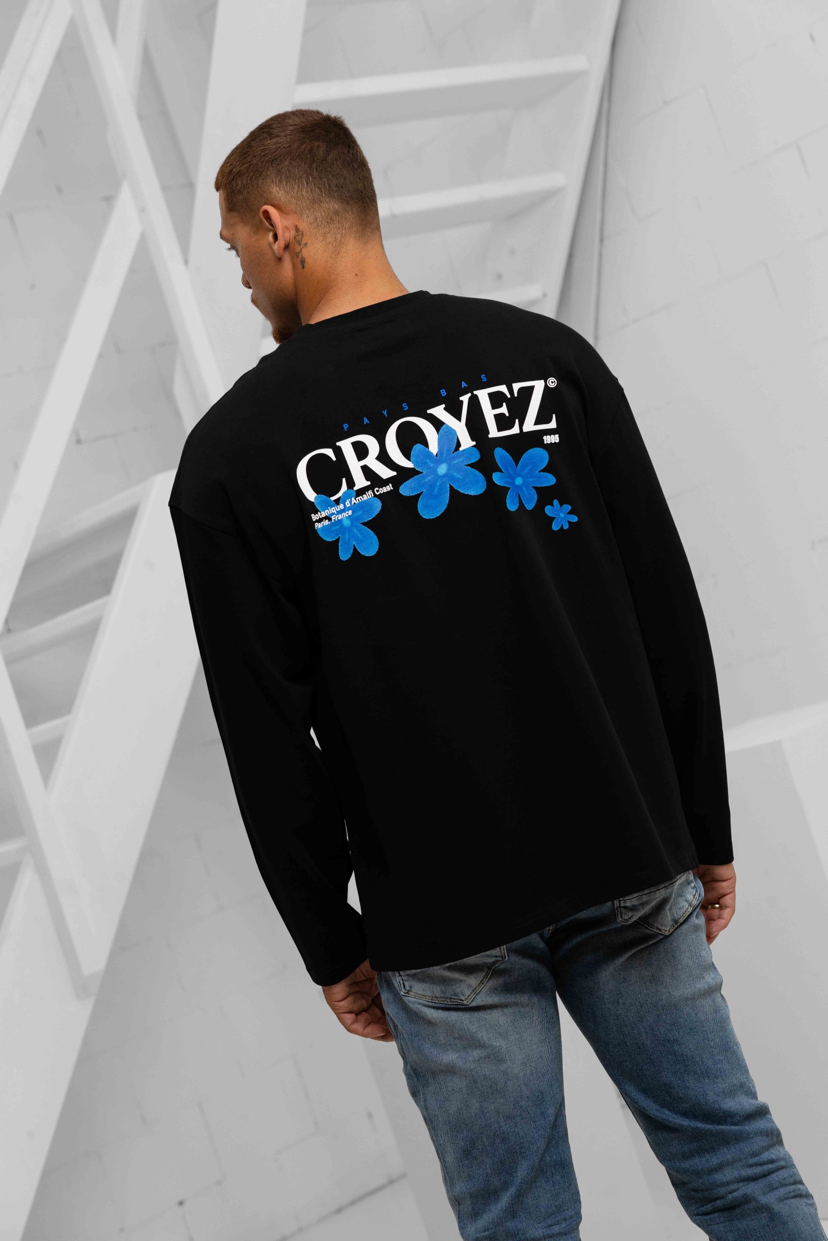Croyez Botanique Longsleeve T-Shirt Heren Zwart