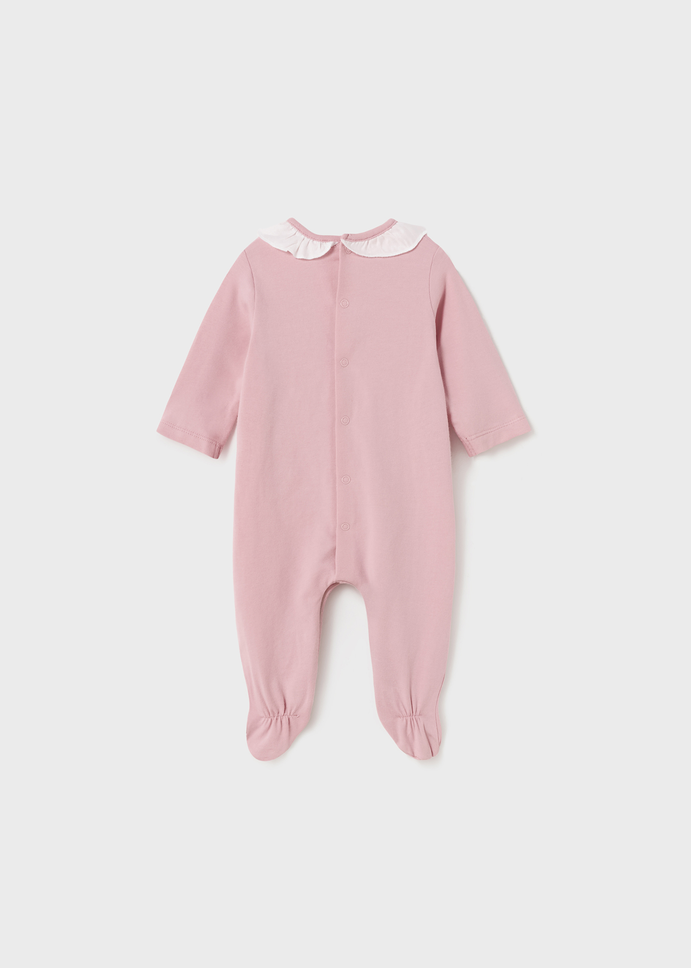 Pijama de algodão sustentável com gola para recém-nascidos