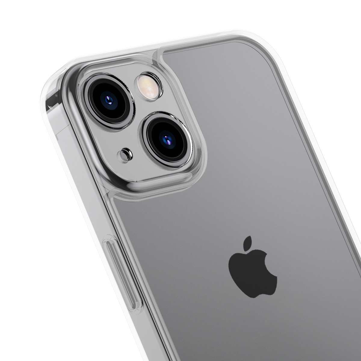 iPhone 13 Hybrid Hülle Frosted Glass TPU Bumper   Acryl Rückseite   Kameraschutz - Transparent (Matt)