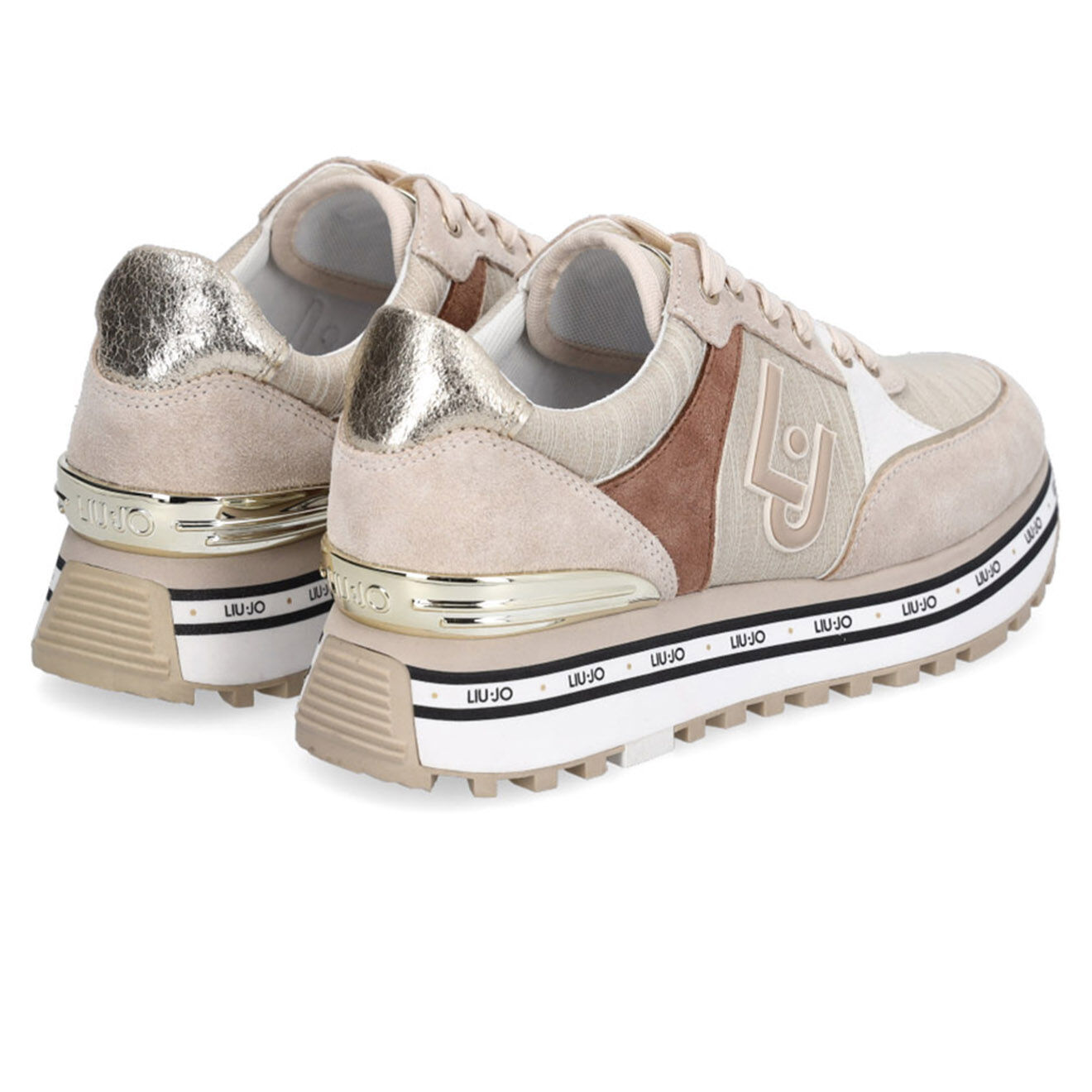 Liu-Jo Sneakers en Cuir Sand taupe/gris