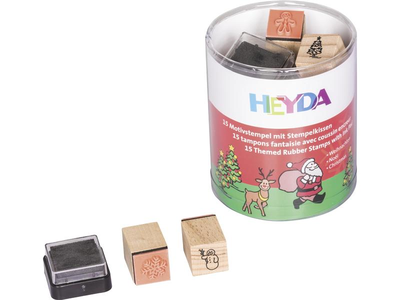 Heyda Stempel Set Weihnachten Weihnachtsstempel mit Stempelkissen