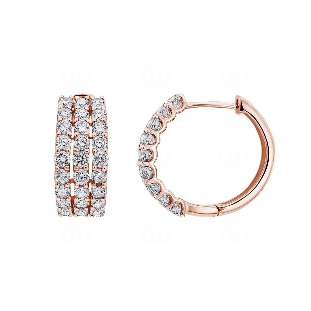 2.00 Karat Diamant-Kreolen 750/18 K Roségold Ø 17mm