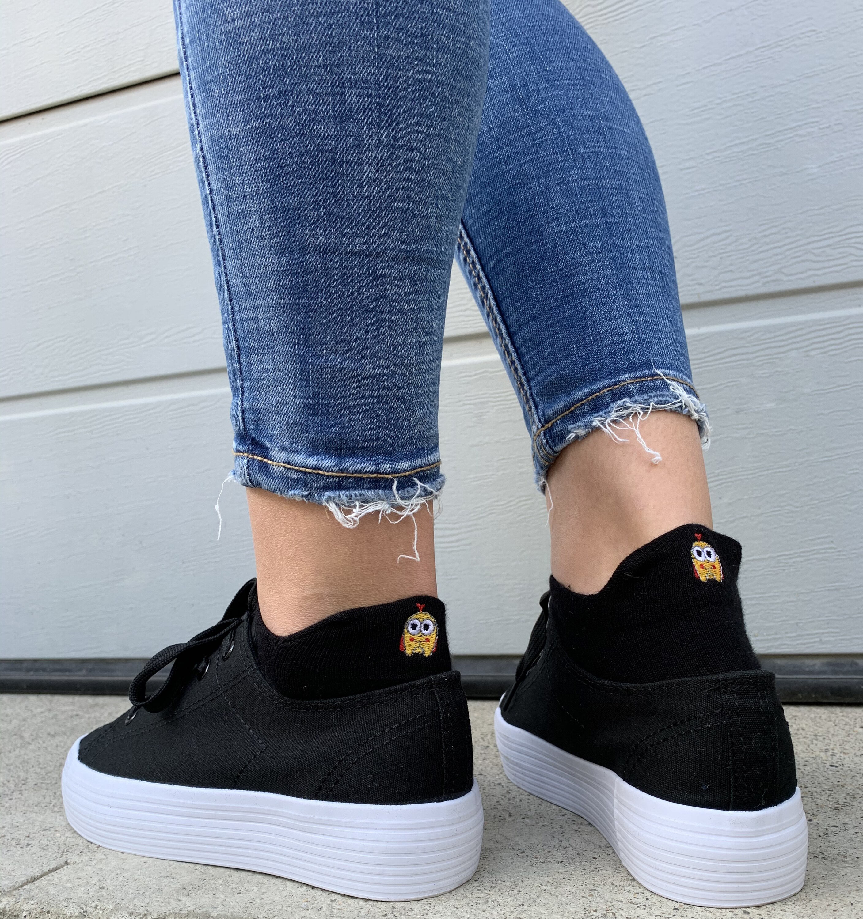Vincent Creation® 6 Paar Sneaker Socken mit Cartoon/Smiley Stickerei