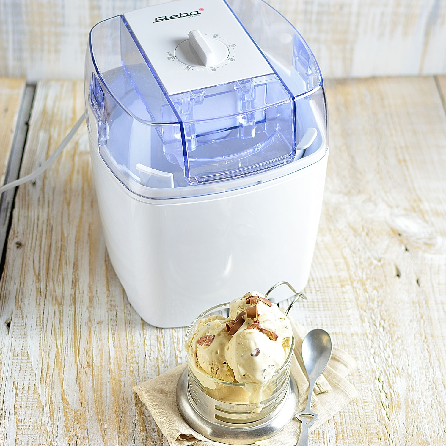 STEBA Eismaschine IC 20 - weiß - für bis zu 20 Kugeln