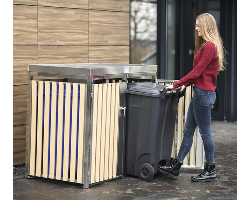 WESTMANN bakkenkast inclusief twee plantenbakken, 134 x 84 x 125 cm, zilverkleurige houtlook