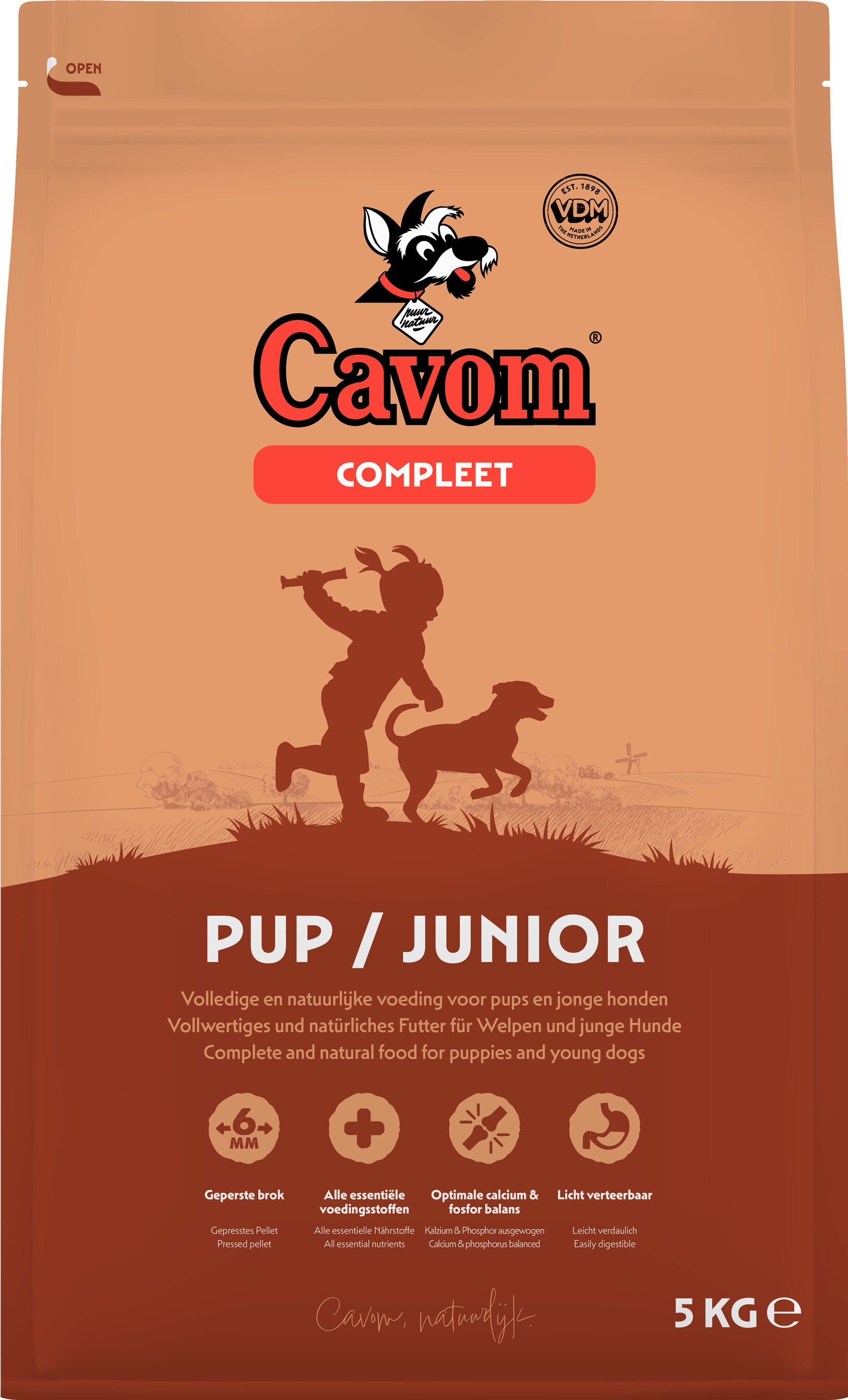 Cavom Compleet pup/junior - Hondenvoer - 5 Kilogram - rund