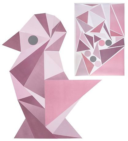 Sebra Wallstickers - Rosa geometrischer Vogel