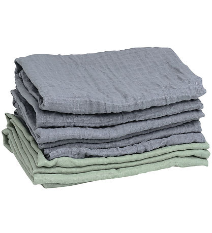 Mininor Spucktücher - 70x70 cm - 6er-Pack - Grey Seal/Weidengrün