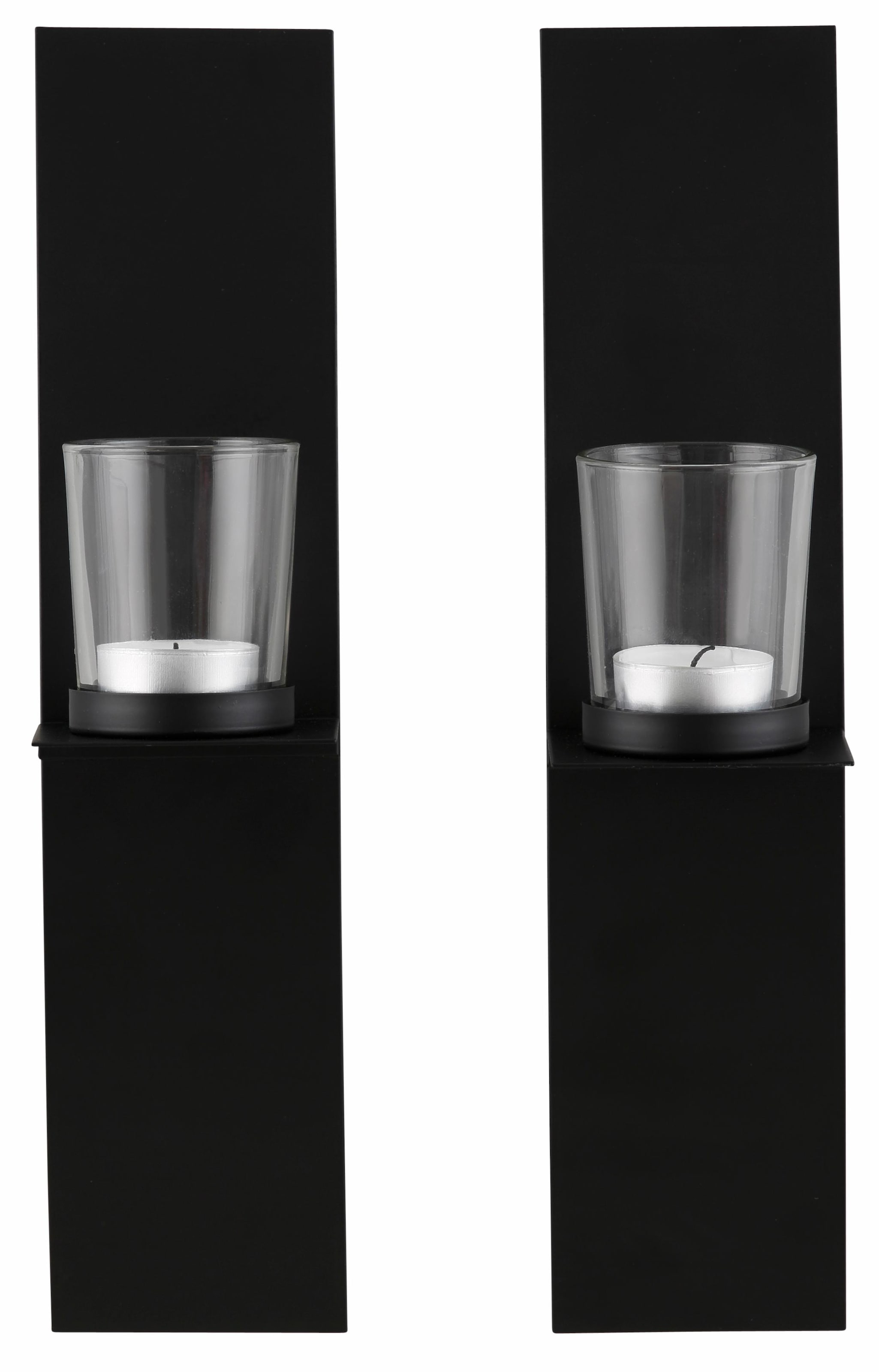 GOODproduct Wandkerzenhalter »Drammen« Landhaus, Metall, Glas, schwarz
