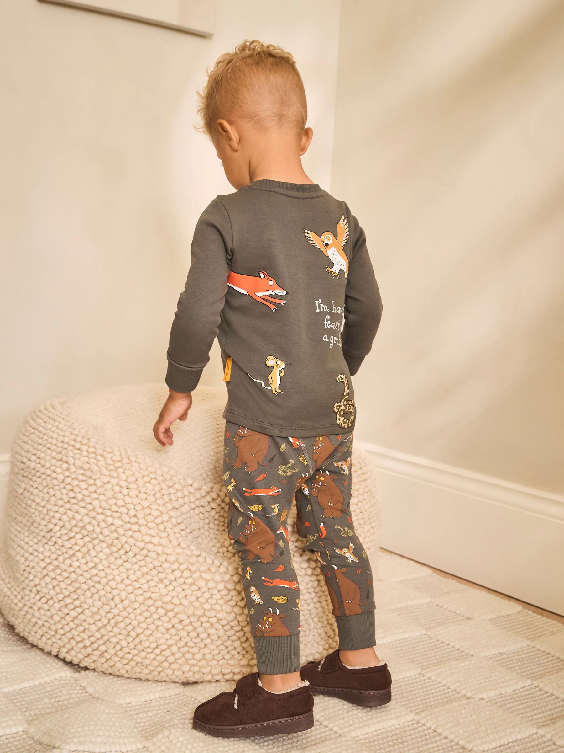 Antracietgrijs/bruin Gruffalo - Single License Snuggle Pyjamas (9mths-9yrs)