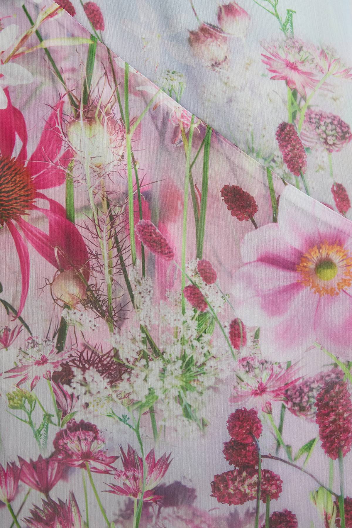 KarenMillen Robe Midi Tissée En Georgette Froissée À Imprimé Floral Et Manches À Volants