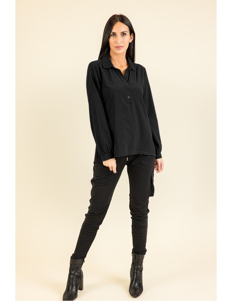 HBT BASICS ESSENTIELS | LILY TUNIQUE TOP FEMME NOIR