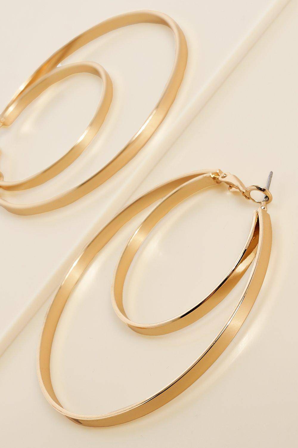 boohoo Boucles d'oreilles double créoles