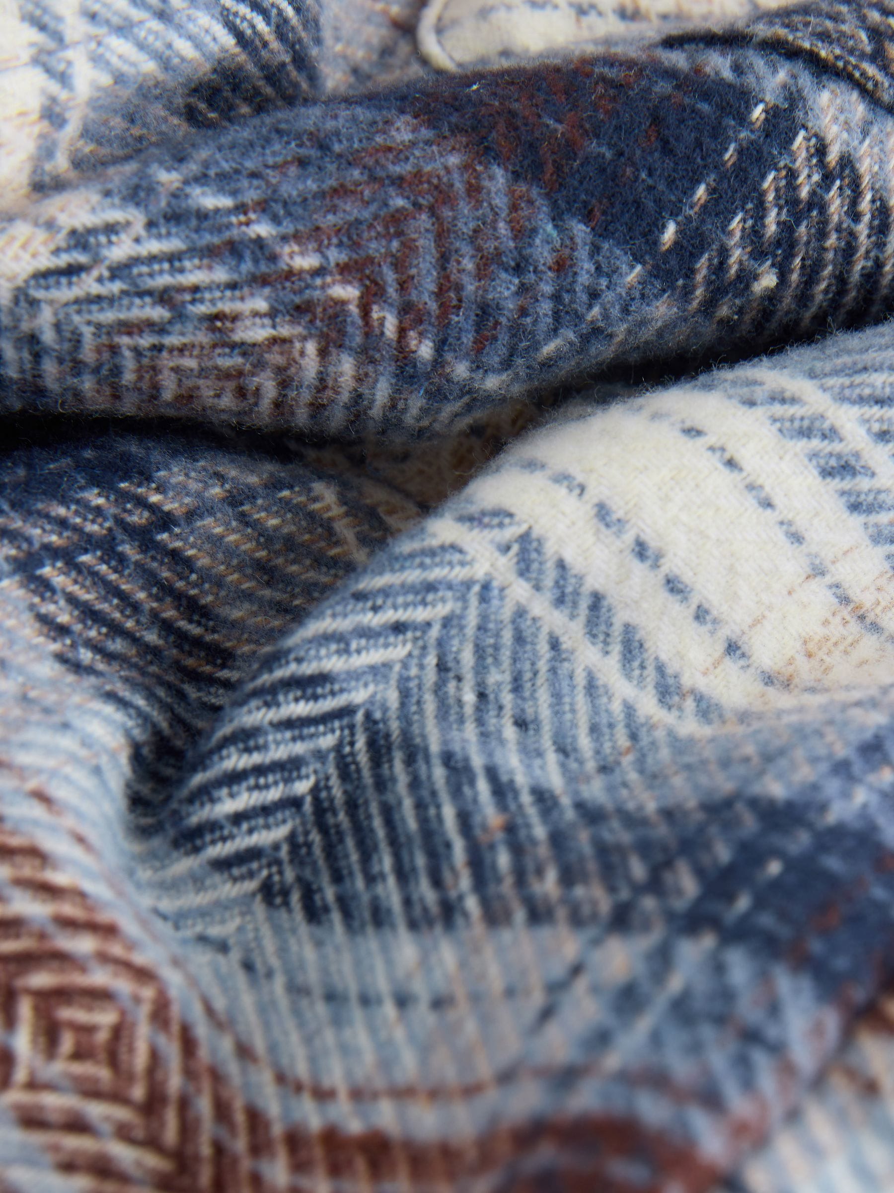 Blauw - Geruite shacket met borgvoering (3mnd -7jr)