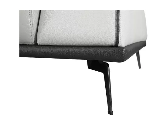 Fauteuil cuir Design ELLIE Gris perle