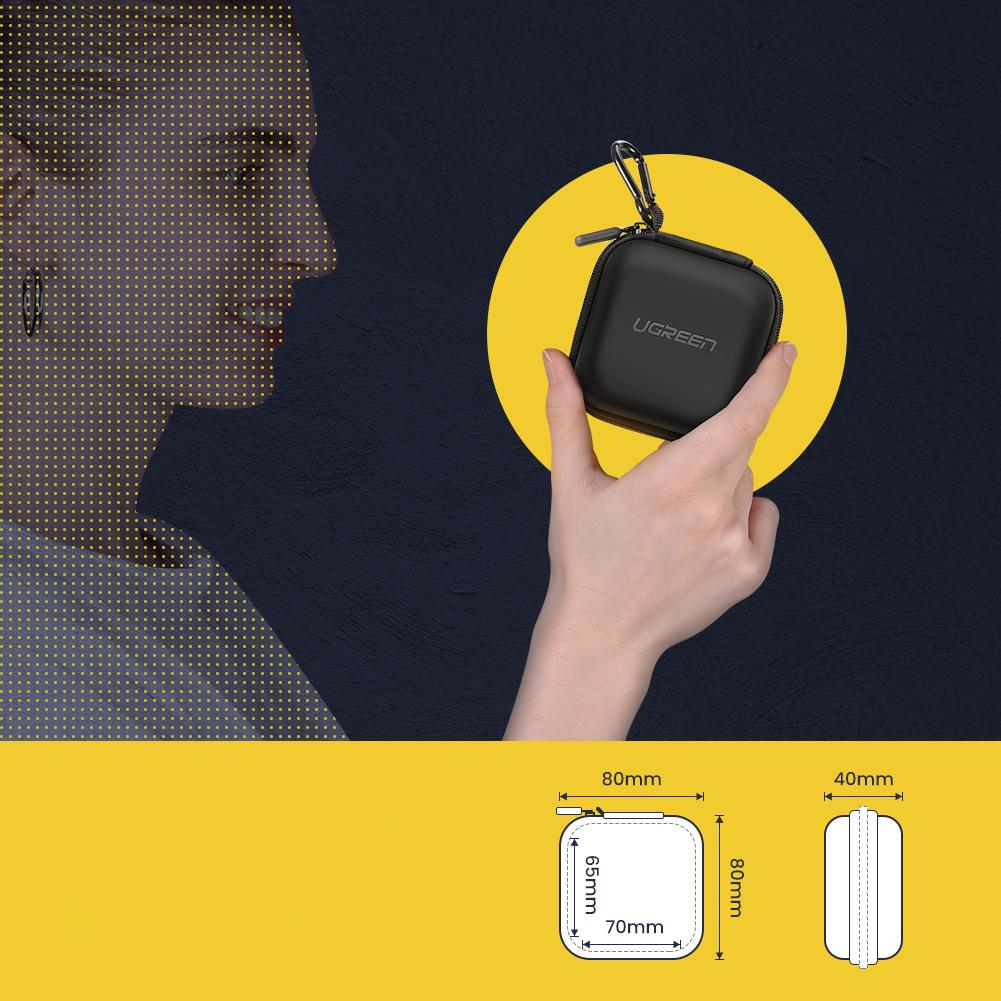 Universal AirPods Kopfhörer Tasche Schutzhülle mit Reissverschluss - Schwarz