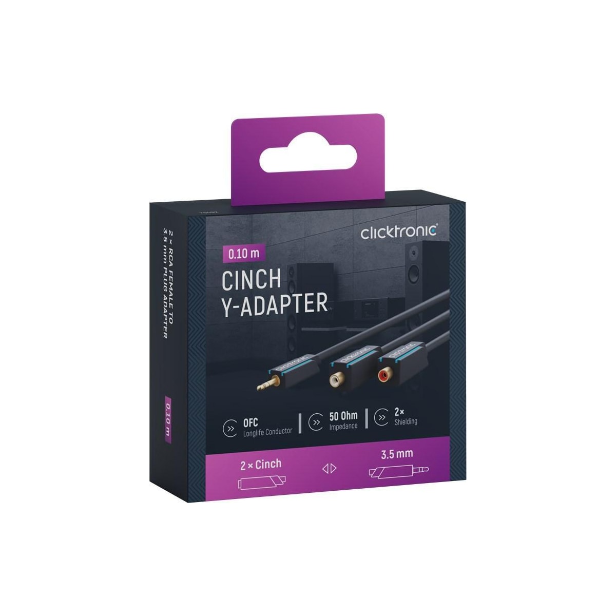 3,5 mm AUX til Cinch stereokabel